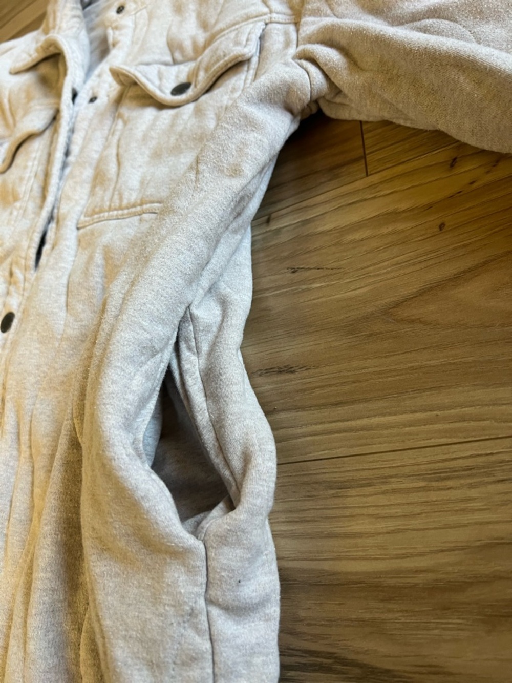 SPIRITUAL GANGSTER Wave Quilted Jacket‎ Shacket Beige Oatmeal Sz XS/S Yoga Cozy - Picture 6 of 10